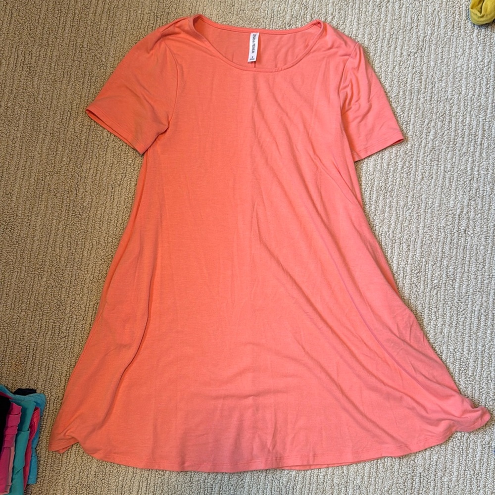 Coral Tshirt dress